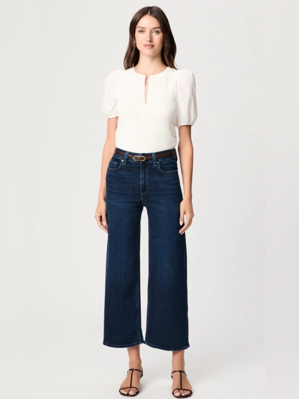 PAIGE Anessa Wide Leg Jean - Basilica - Great Condition